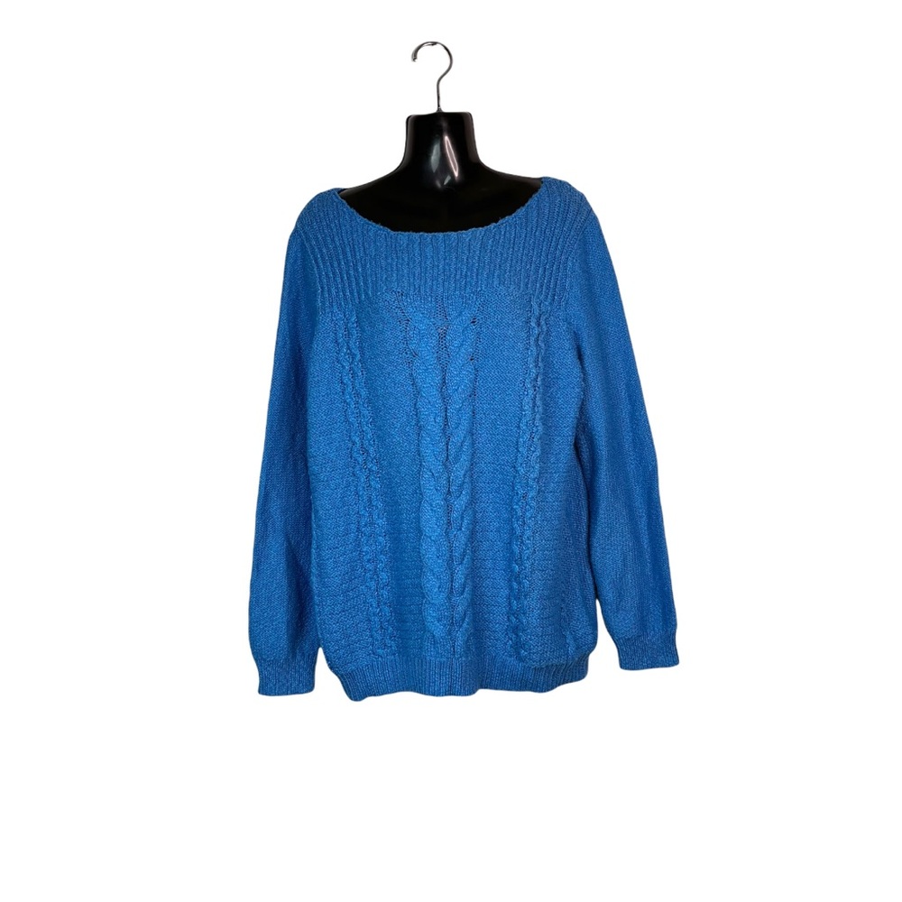 NWT Jones New York Signature Knit Pullover Sweater Size XL Cyan Blue